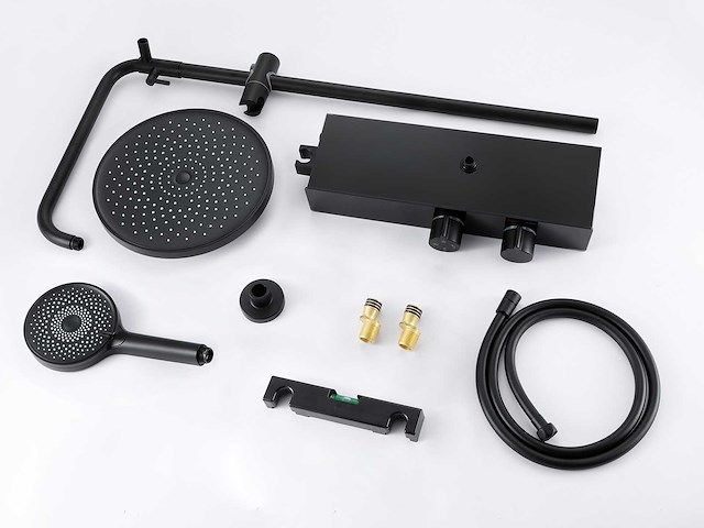 Mawialux thermostatisch opbouw regendoucheset - digitaal display - mat zwart - afbeelding 3 van  4