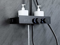 Mawialux thermostatisch opbouw regendoucheset - digitaal display - mat zwart - afbeelding 2 van  6