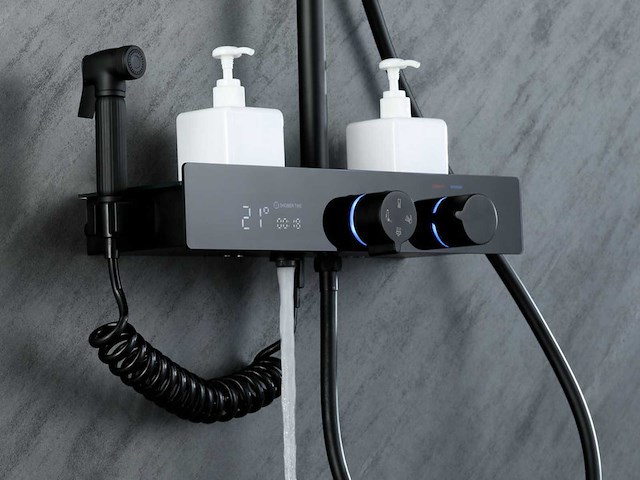 Mawialux thermostatisch opbouw regendoucheset - digitaal display - afbeelding 7 van  12