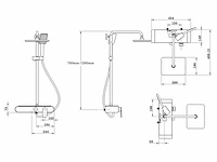 Mawialux thermostatisch opbouw regendoucheset - digitaal display - afbeelding 5 van  6