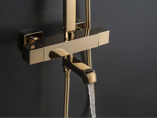 Mawialux thermostatisch opbouw regendoucheset - geborsteld goud - afbeelding 3 van  7