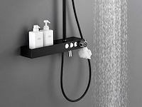 Mawialux thermostatisch opbouw regendoucheset - mat zwart met chroom bediening - afbeelding 6 van  10