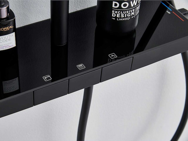 Mawialux thermostatisch opbouw regendoucheset - mat zwart - afbeelding 2 van  3