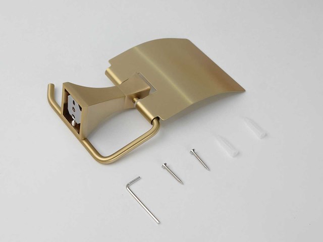 Mawialux toilet accessoire set - geborsteld goud - 4 delig - afbeelding 14 van  25
