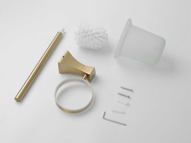 Mawialux toilet accessoire set - geborsteld goud - 4 delig - afbeelding 25 van  25