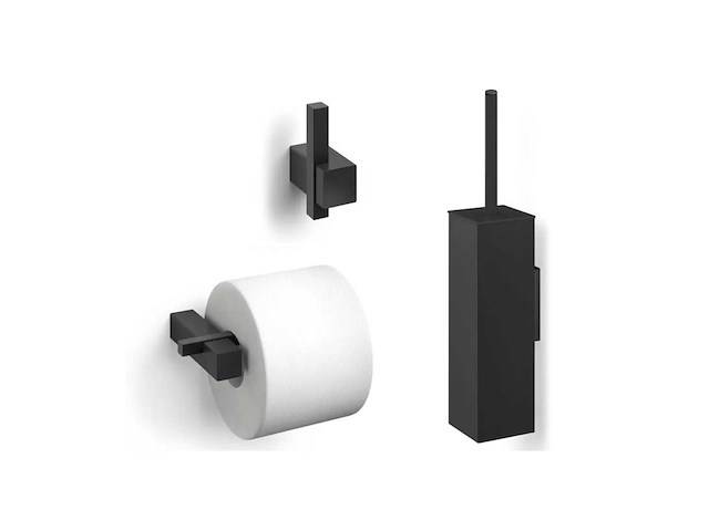 Mawialux toilet accessoire set - mat zwart - afbeelding 7 van  7