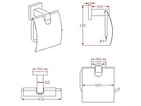 Mawialux toilet accessoire set geborsteld rvs - afbeelding 2 van  4