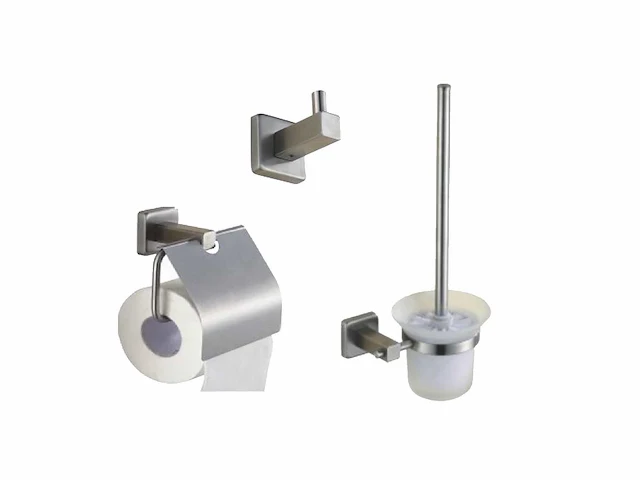 Mawialux toilet accessoire set geborsteld rvs - afbeelding 1 van  5