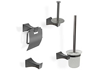 Mawialux toilet accessoire set gunmetal grey 4 delig - afbeelding 1 van  25