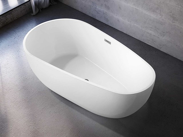 Mawialux vrijstaand acryl bad - keuze uit mat wit of glans wit - afbeelding 2 van  8
