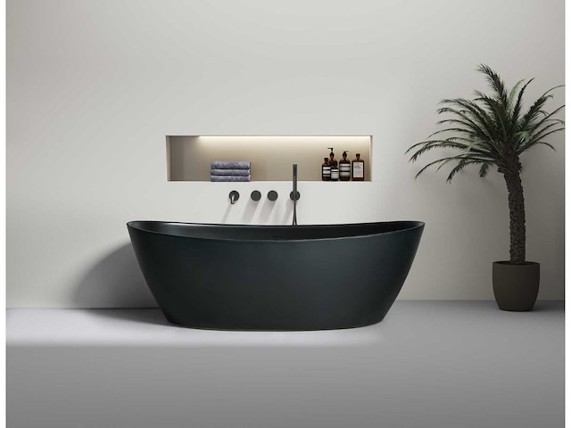 Mawialux vrijstaand acryl bad - keuze uit mat zwart of glans wit - afbeelding 1 van  6