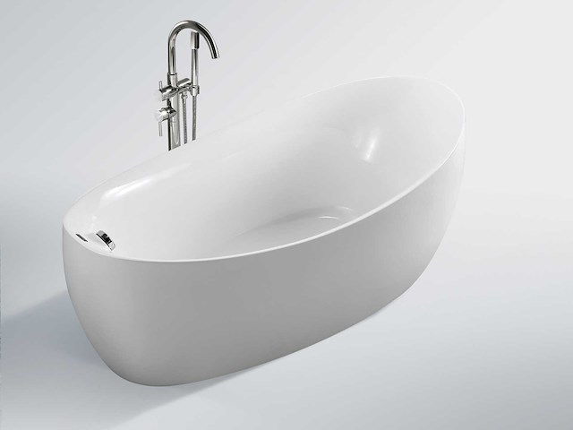 Mawialux vrijstaand acryl bad - keuze uit mat/glans wit - afbeelding 3 van  7