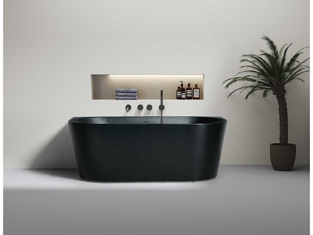 Mawialux vrijstaand acryl bad - mat zwart - afbeelding 2 van  5