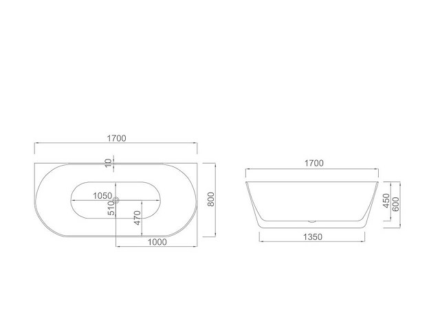 Mawialux vrijstaand acryl bad - mat zwart - afbeelding 4 van  5
