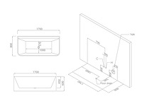 Mawialux vrijstaand acryl design bad met kraanwerk - keuze uit 3 kleuren - afbeelding 2 van  11