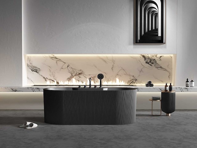 Mawialux vrijstaand acryl design bad met kraanwerk - keuze uit 3 kleuren - afbeelding 1 van  11