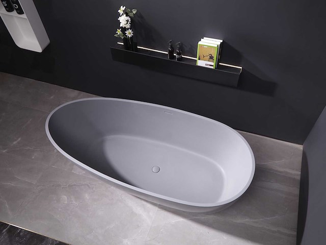 Mawialux vrijstaand bad - solid surface - mat grijs - afbeelding 2 van  8