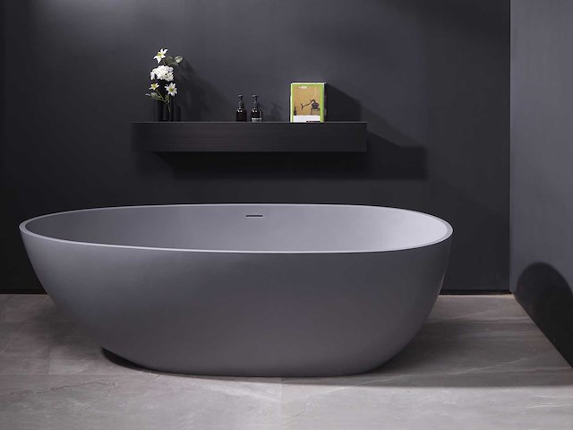 Mawialux vrijstaand bad - solid surface - mat grijs - afbeelding 3 van  8