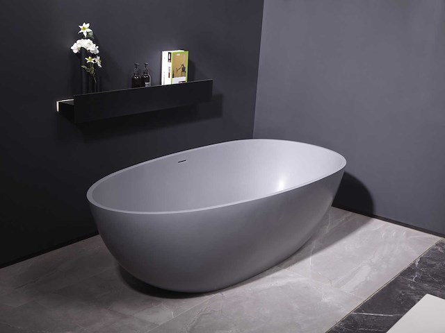 Mawialux vrijstaand bad - solid surface - mat grijs - afbeelding 5 van  8