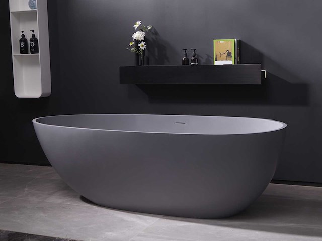 Mawialux vrijstaand bad - solid surface - mat grijs - afbeelding 4 van  8