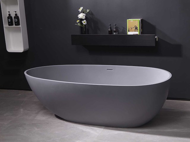 Mawialux vrijstaand bad - solid surface - mat grijs - afbeelding 2 van  2