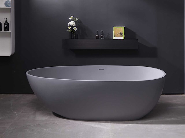 Mawialux vrijstaand bad - solid surface - mat grijs - afbeelding 1 van  8
