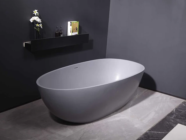 Mawialux vrijstaand bad - solid surface - mat grijs - afbeelding 5 van  8