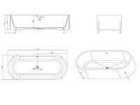 Mawialux vrijstaand bad - solid surface - mat zwart - afbeelding 2 van  5
