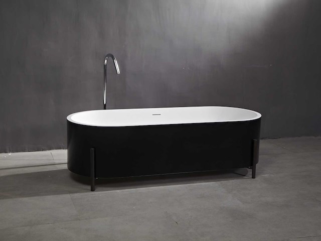 Mawialux vrijstaand bad - solid surface - wit/zwart - afbeelding 5 van  8