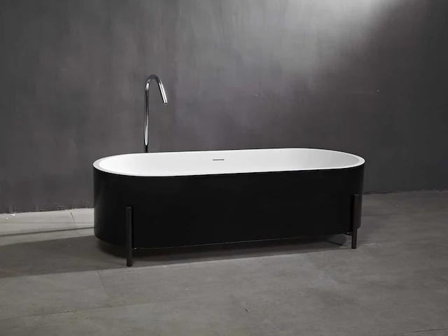 Mawialux vrijstaand bad - solid surface - wit/zwart - afbeelding 4 van  8
