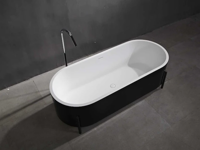 Mawialux vrijstaand bad - solid surface - wit/zwart - afbeelding 5 van  8