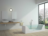 Mawialux vrijstaand design bad - solid surface - mat wit - afbeelding 2 van  7