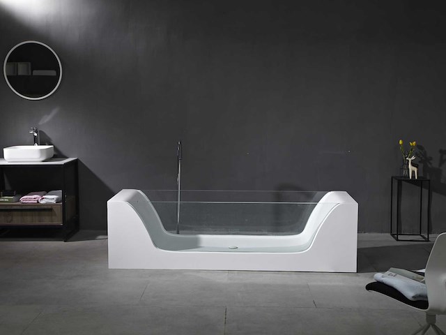 Mawialux vrijstaand design bad - solid surface - mat wit - afbeelding 4 van  7