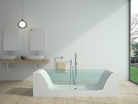 Mawialux vrijstaand design bad - solid surface - mat wit - afbeelding 1 van  7