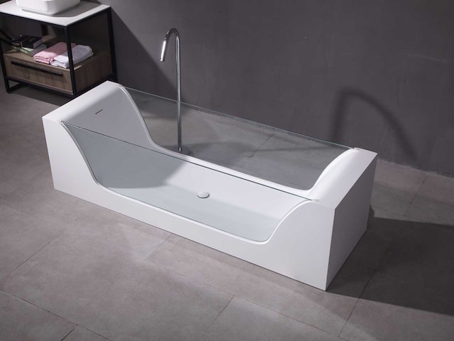 Mawialux vrijstaand design bad - solid surface - mat wit - afbeelding 3 van  7