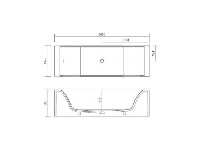 Mawialux vrijstaand design bad - solid surface - mat wit - afbeelding 2 van  3