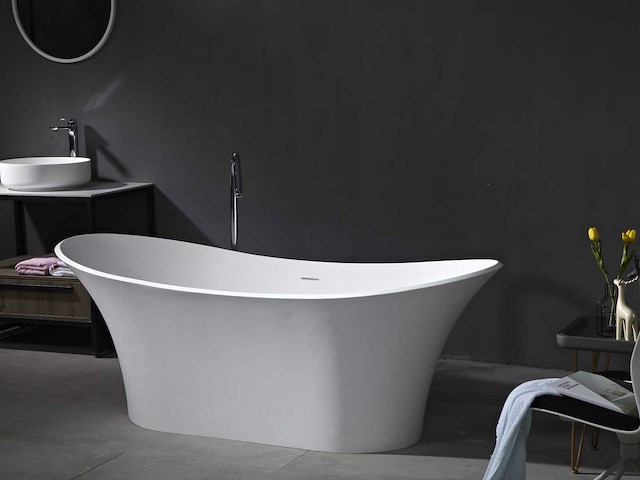 Mawialux vrijstaand design bad - solid surface - mat wit - afbeelding 2 van  6