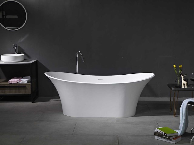 Mawialux vrijstaand design bad - solid surface - mat wit - afbeelding 3 van  6