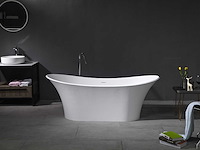 Mawialux vrijstaand design bad - solid surface - mat wit - afbeelding 3 van  6