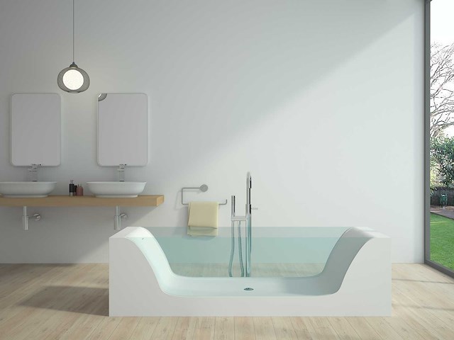 Mawialux vrijstaand design bad - solid surface - mat wit - afbeelding 1 van  7
