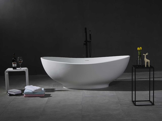 Mawialux vrijstaand design bad - solid surface - mat wit - afbeelding 2 van  8
