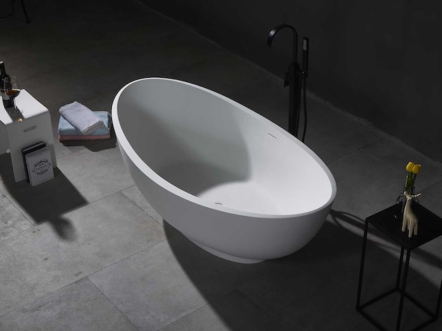 Mawialux vrijstaand design bad - solid surface - mat wit - afbeelding 6 van  8