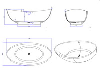 Mawialux vrijstaand design bad - solid surface - mat wit - afbeelding 4 van  8