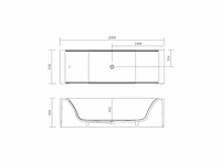 Mawialux vrijstaand design bad - solid surface - mat wit - afbeelding 6 van  7
