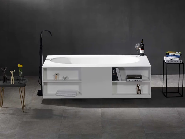 Mawialux vrijstaand design bad - solid surface - mat wit - afbeelding 3 van  7
