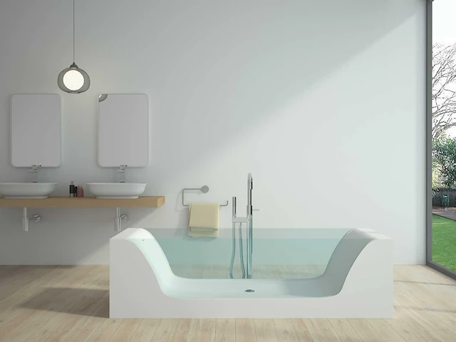 Mawialux vrijstaand design bad - solid surface - mat wit - afbeelding 1 van  7