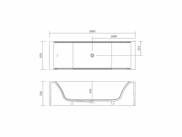 Mawialux vrijstaand design bad - solid surface - mat wit - afbeelding 6 van  7