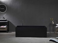 Mawialux vrijstaand design bad - solid surface - mat zwart - afbeelding 1 van  7