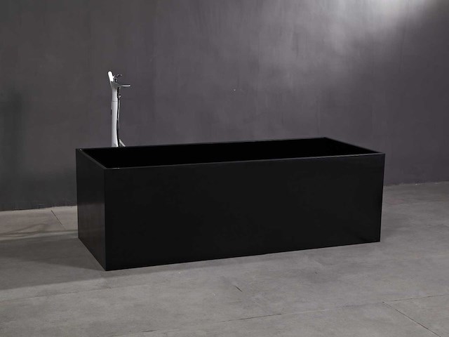 Mawialux vrijstaand design bad - solid surface - mat zwart - afbeelding 3 van  7