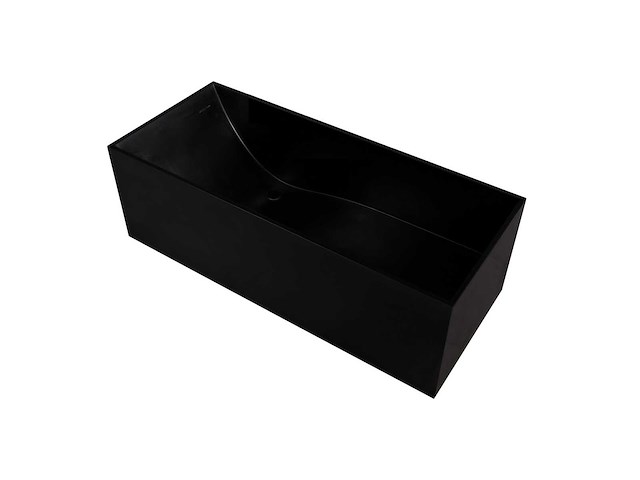 Mawialux vrijstaand design bad - solid surface - mat zwart - afbeelding 5 van  7